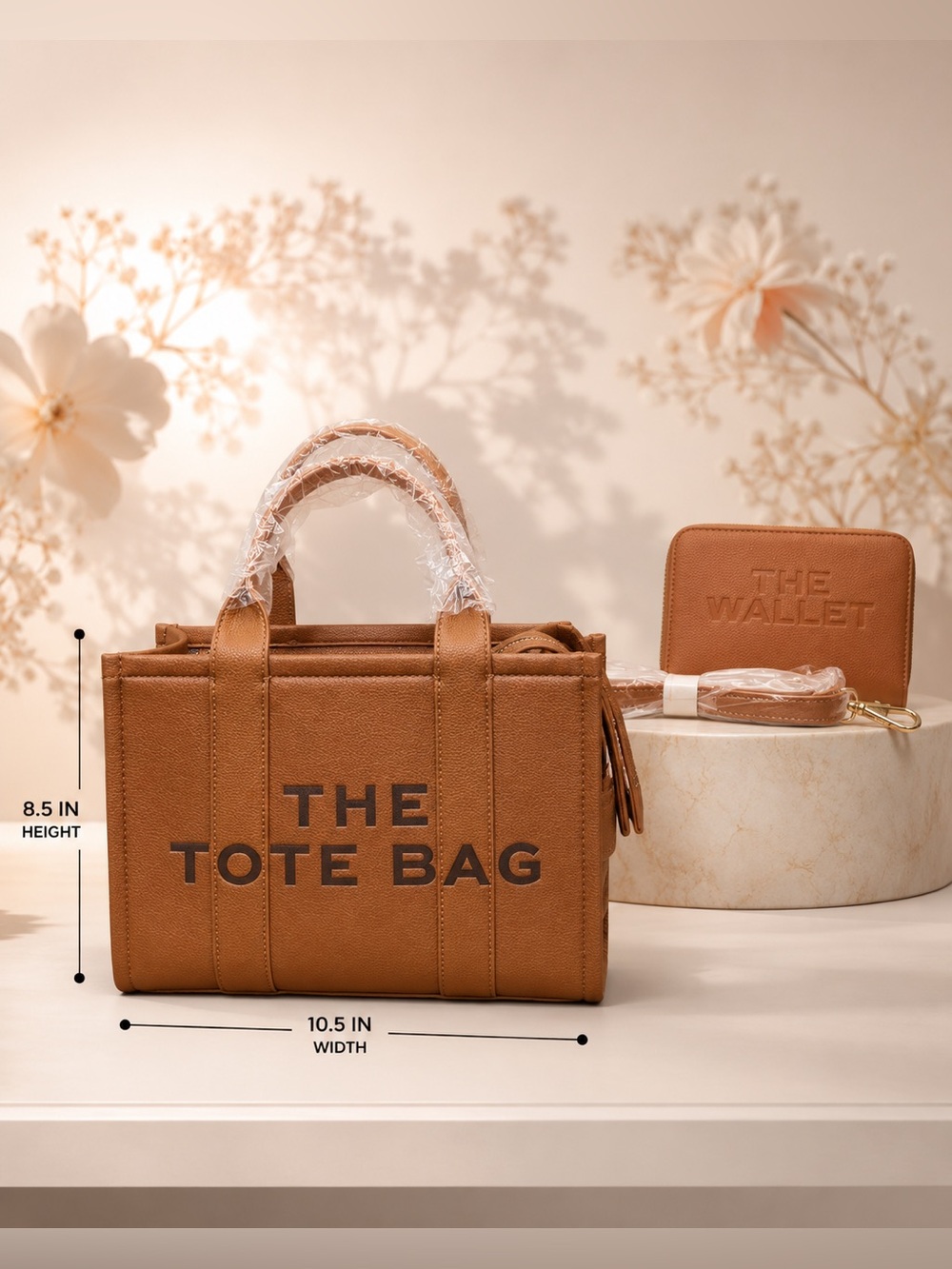 The Tote Bag Tan Faux Leather Tote